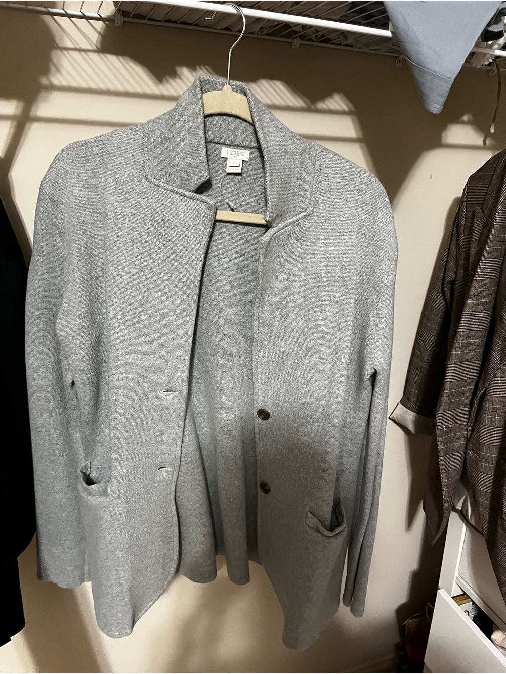 J. Crew Women's Heather Gray Open-Front Knit Blazer